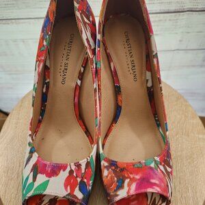 Christian Siriano Women Floral Heels -Size 9 1/2